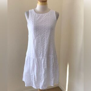 Valentina Naldi Eyelet Peplum drop waist white dress-Fits Small to Medium